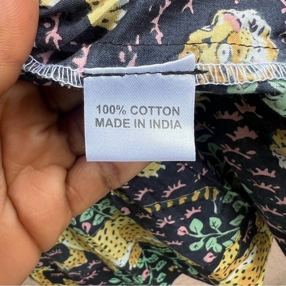 Just‎ Darviny Jungle Safari Tiger Animal Print Mini Dress Floral Tiered Medium - Picture 10 of 14